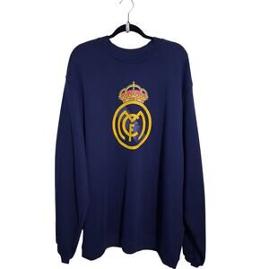 Y2K Vintage Adidas Real Madrid Mens size XL Blokcore Soccer Sweatshirt Academia
